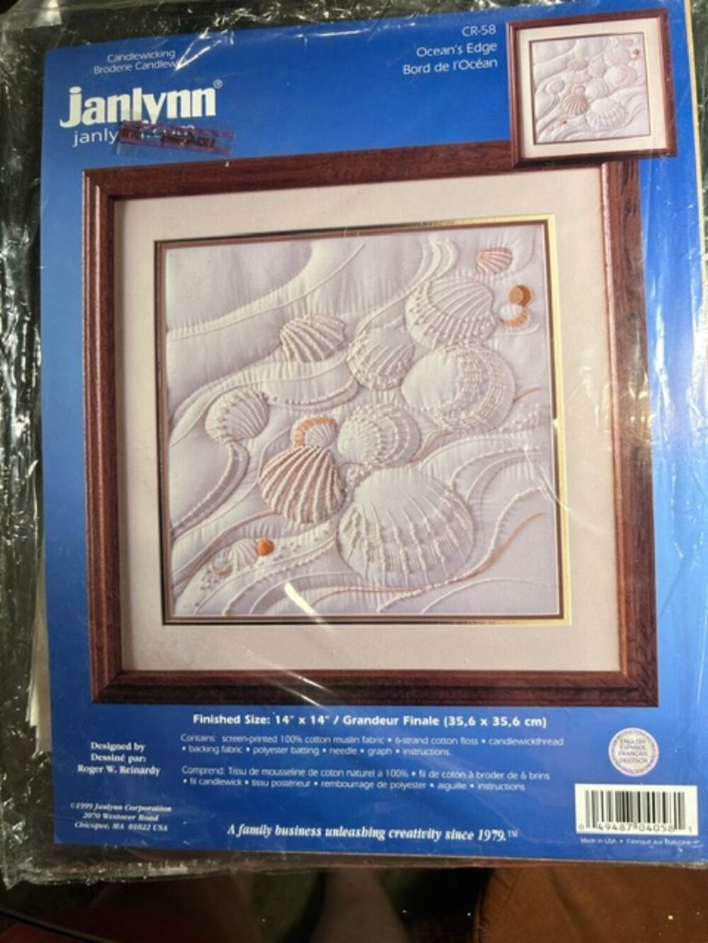 Janlynn Ocean's Edge Candlewicking Kit | Vintage Seashell Embroidery Kit |